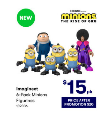 BIG W Imaginext 6-Pack Minions Figurines offer