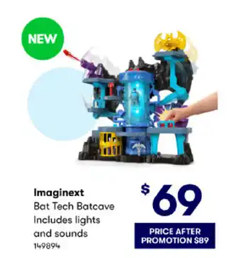 BIG W Imaginext Bat Tech Batcave Inlcudes Lights and Sounds offer