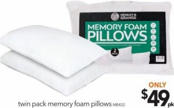Twin Pack Memory Foam Pillows