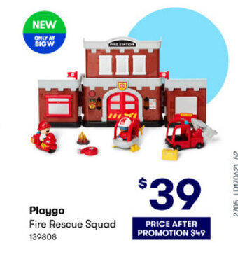 BIG W Playgo Fire Rescue Squad offer