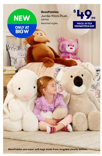 BIG W Resoftables Jumbo 90cm Plush offer