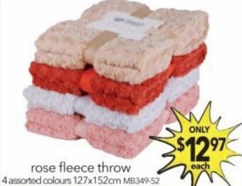 Cheap as Chips Rose Fleece Throw 127x152cm offer