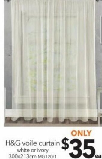 Cheap as Chips H&G Voile Curtain 300x213cm offer