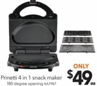 Cheap as Chips Prinetti 4 in 1 Snack Maker offer