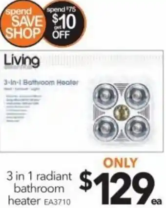 Cheap as Chips 3 in 1 Radiant Bathroom Heater offer