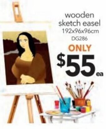 Cheap as Chips Wooden Sketch Easel 192x96x96cm offer