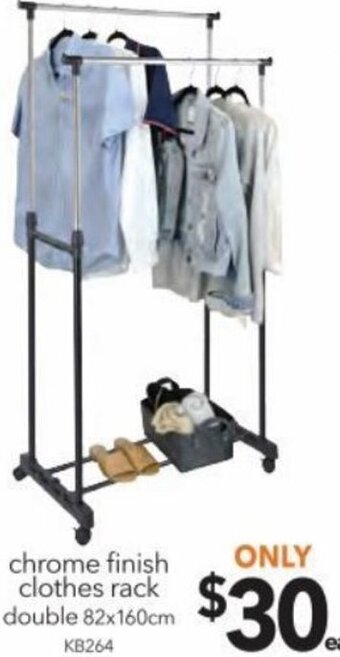 Cheap as Chips Chrome Finish Clothes Rack 82x160cm offer