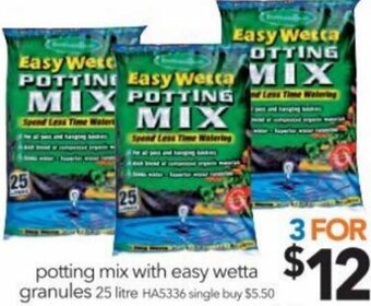 Cheap as Chips Potting Mix with Easy Wetta Granules 25 Litre offer