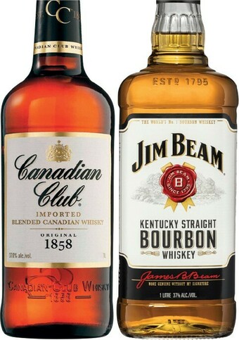 IGA Canadian Club Whisky or Jim Beam White Label Bourbon 1 Litre offer
