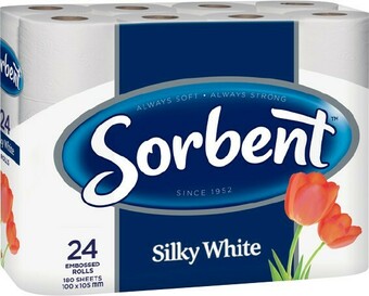 IGA Sorbent Silky White Embossed Rolls 24 Pack offer