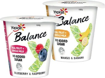 IGA Yoplait Balance No Added Sugar Yoghurt 150g Selected Varieties offer