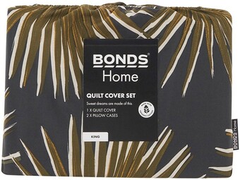 BIG W Bonds Palm Garden Organic Cotton Quilt Cover Set - King offer