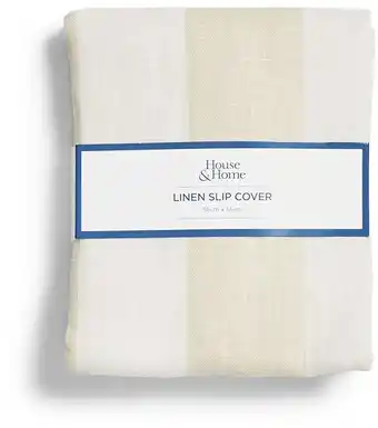 BIG W House & Home Linen Cushion Cover - Oatmeal Striped - 55cm x 55cm offer