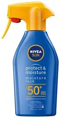 BIG W Nivea Sun Protect & Moisture SPF50+ Sunscreen Trigger 300mL* offer