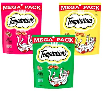 BIG W Temptations Mega Pack Cat Treat Varieties 180g offer