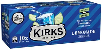 BIG W Kirks Lemonade 10 Pack 375mL offer