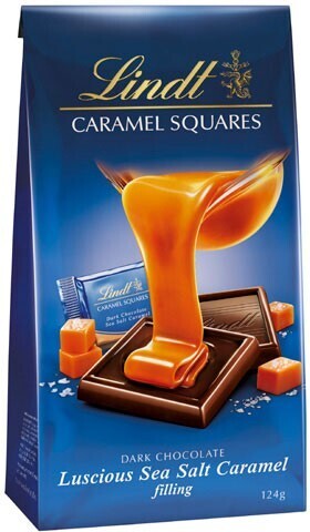 BIG W Lindt Caramel Square Dark Bag 124g offer
