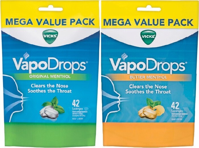 Vicks VapoDrops Original Menthol or Butter Menthol 42 Lozenges offer at