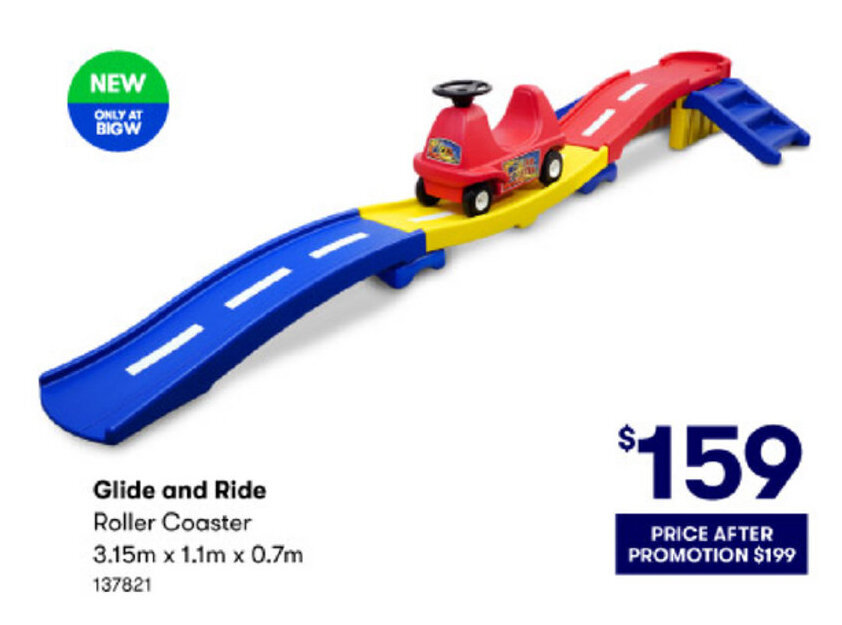 Glide and Ride Roller Coaster offer at BIG W