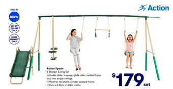 BIG W Action Sports 6 Station Swing Set offer