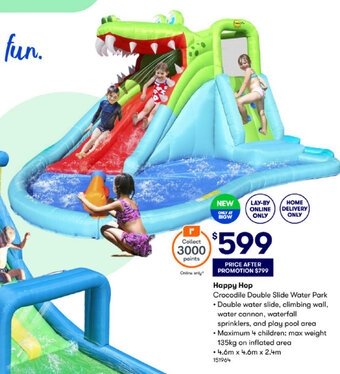 BIG W Happy Hop Crocodile Double Slide Water Park offer