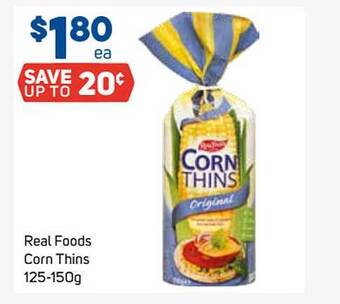Real Foods Corn Thins 125-150g
