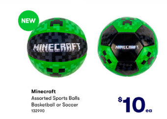 BIG W Minecraft Assorted Sports Balls Basketball or Soccer offer