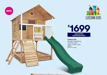 BIG W Lifespan Kids Warrigal Cubby House With Green Slide offer