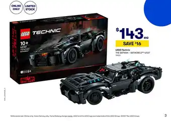 BIG W Lego Technic The Batman Batmobile offer