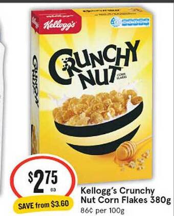 IGA Kellogg's Crunchy Nut Corn Flakes offer