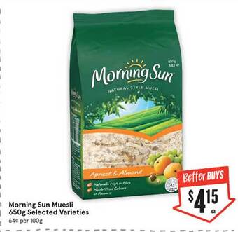 IGA Morning Sun Muesli offer