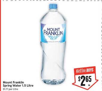 IGA Mount Franklin Spring Water offer