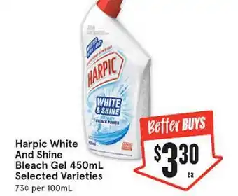 IGA Harpic White And Shine Bleach Gel 450ml offer