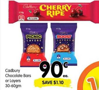 Spar Cadbury Chocolate Bars Or Layers offer