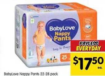 Spar Babylove Nappy Pants offer