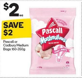 Woolworths Pascall Or Cadbury Medium Bags 160-350g offer