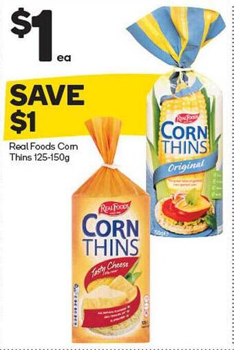 Woolworths Real Foods Corn THins 125-150g offer