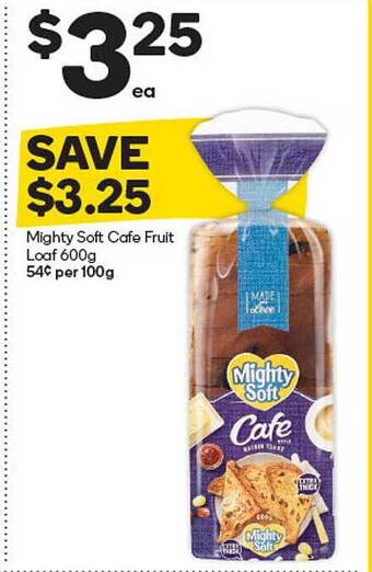 Woolworths Mighty Soft Cafe Fruit Loaf 600g offer