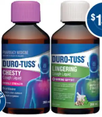 Pharmacist Advice Duro-Tuss Chesty Double Strength OR Lingering + Immune Support Cough Liquid 200ml offer