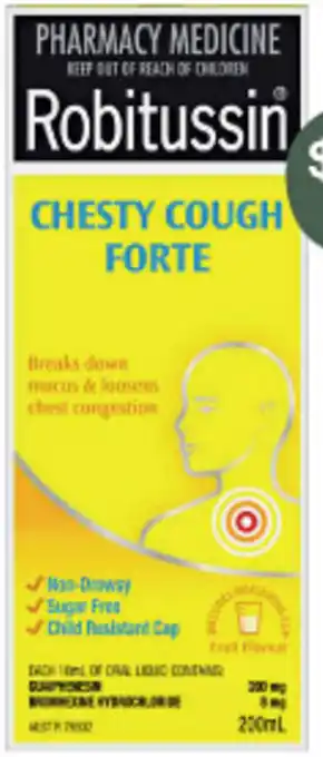 Pharmacy Best Buys Robitussin Chesty Cough Forte 200ml offer