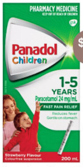 Pharmacy Best Buys Panadol Children 1-5 Years Strawberry Flavour 200ml offer