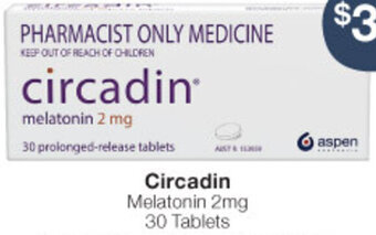 Pharmacy Best Buys Circadin Melatonin 2mg 30 Tablets offer