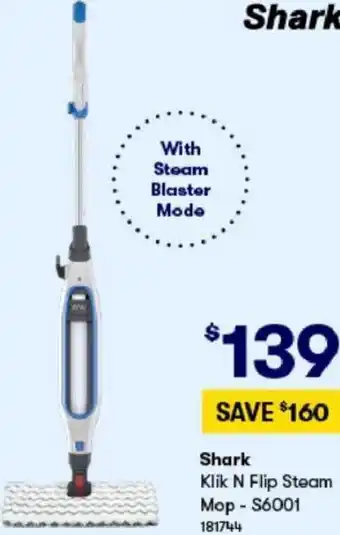 BIG W Shark Klik N Flip Steam Mop-S6001 181744 offer