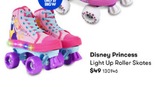BIG W Disney Princess Light Up Roller Skates offer