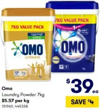 BIG W Omo Laundry Powder 7kg 151960, 445338 offer