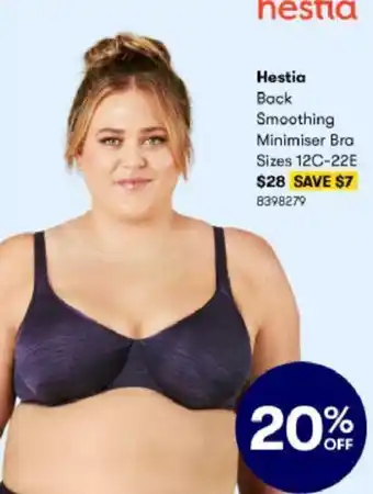 BIG W Hestia Back Smoothing Minimiser Bra Sizes 12C-22E 8398279 offer