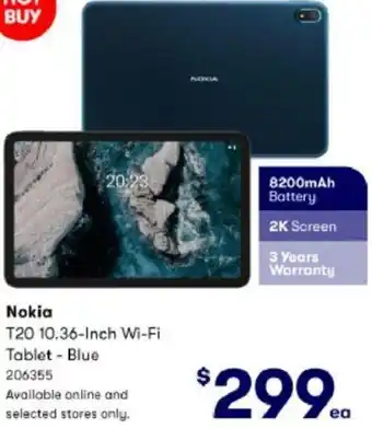 BIG W Nokia T20 10.36-Imch Wi-Fi Tablet - Blue 206355 offer
