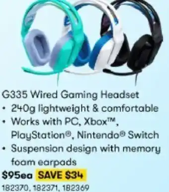 BIG W G335 Wired Gaming Headset 182370, 182371, 182369 offer