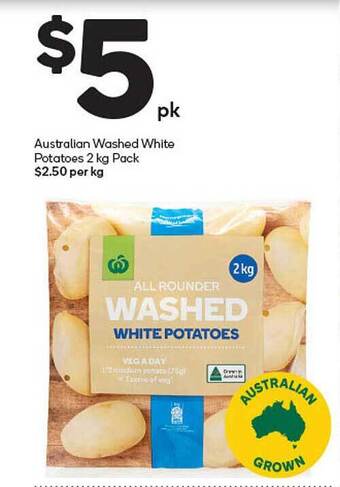 Woolworths Australian Washed White Potatoes 2 Kg offer