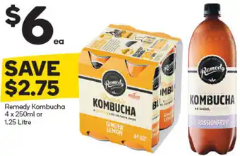Remedy Kmbucha 4 x 250 ml or 1.25 litre